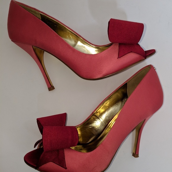 Pink and Red Satin Ted Baker Pumps - sz 8.5